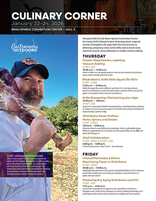 Culinary Corner Schedule